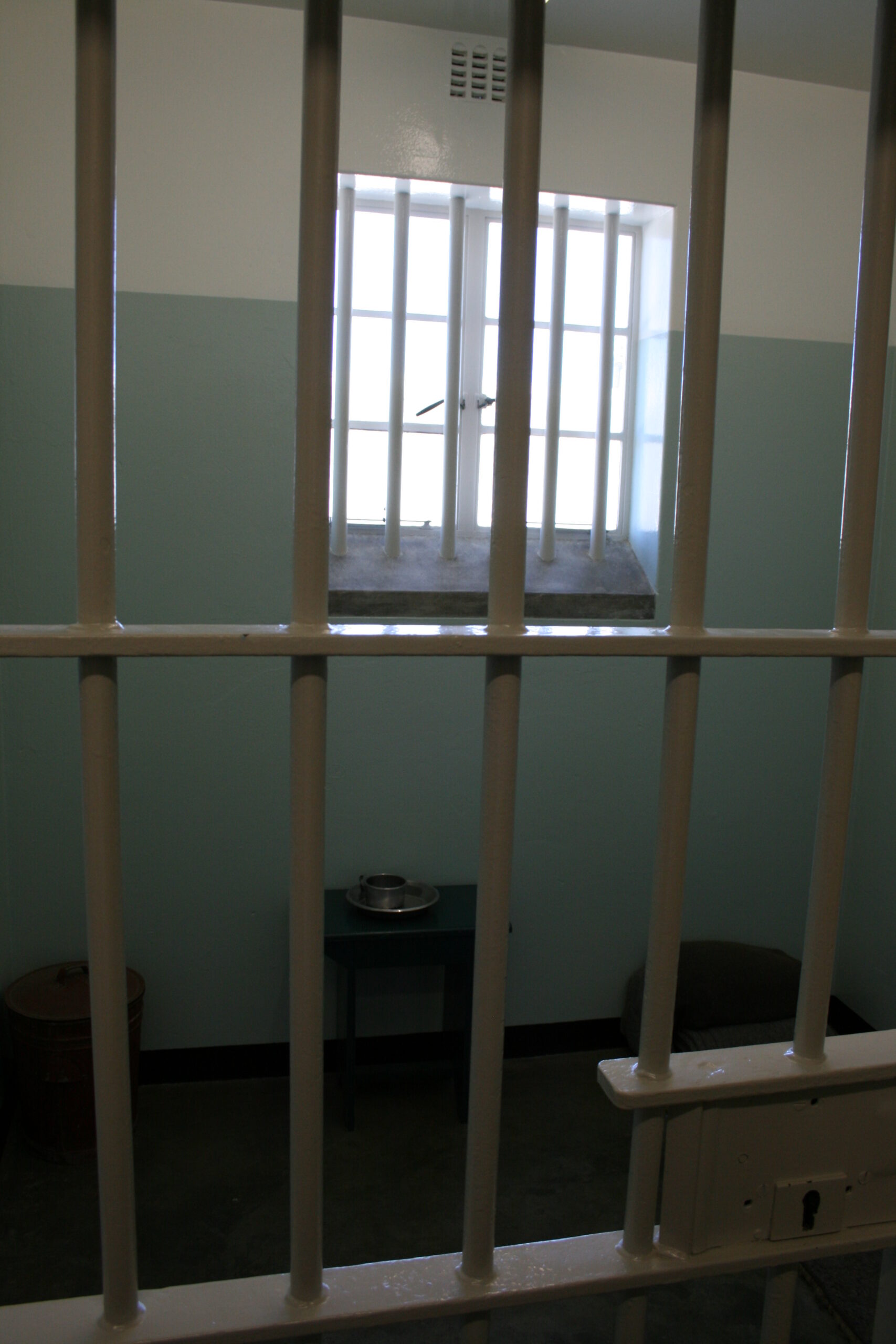 Nelson Mandel's prison cell sits on Robben Island near Cape Town, South Africa.