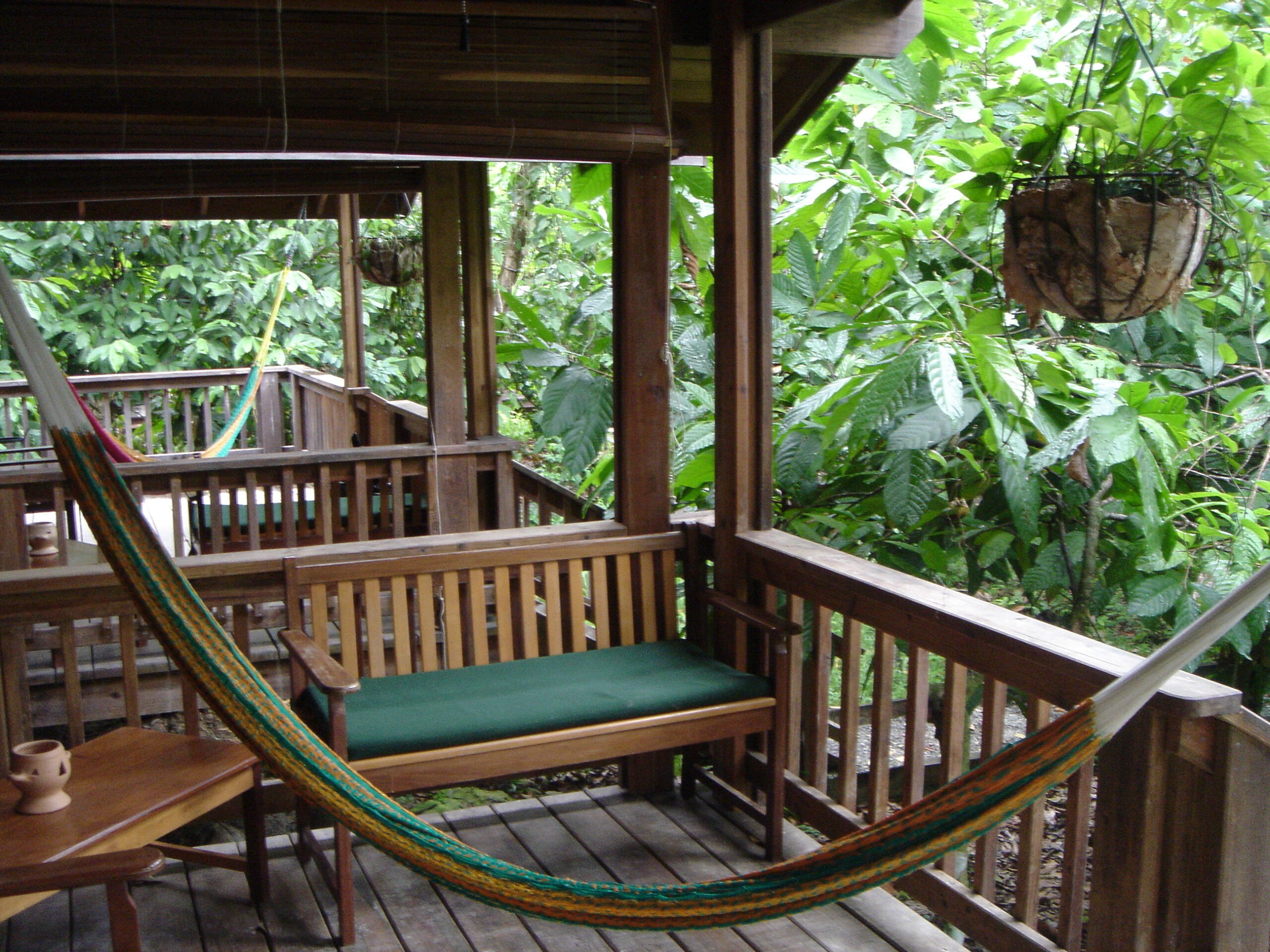 A bungalow porch hammock at The Lodge at Pico Bonito in La Ceiba, Honduras.