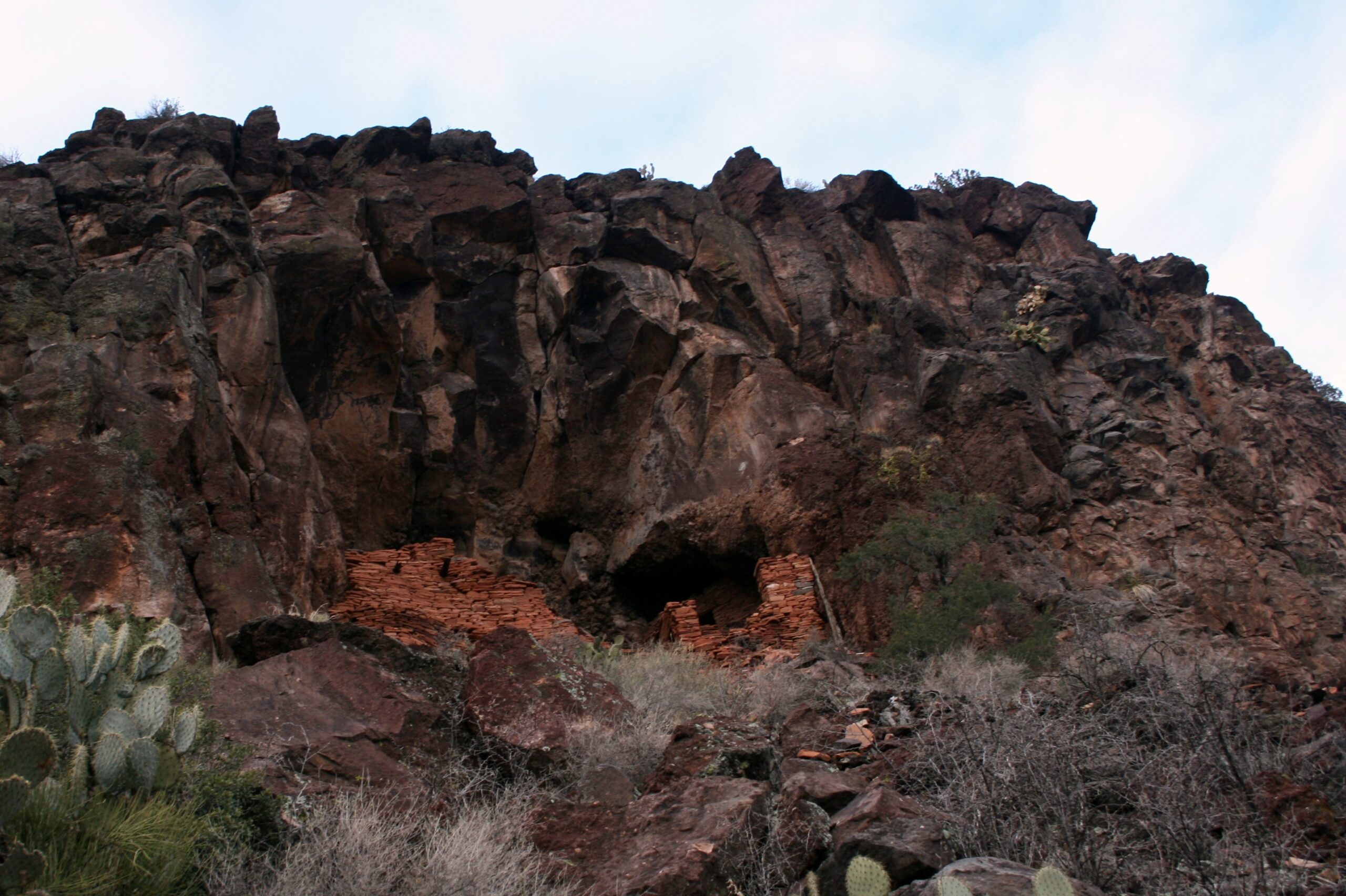 A cliff dwelling built by the Verde Hohokam sits on the rim of Sycamore Canyon in Arizona.