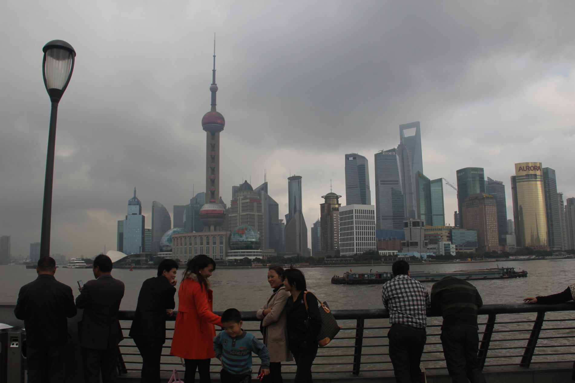 Shanghai's new Pudong neighborhod's skyline as seen from The Bund.