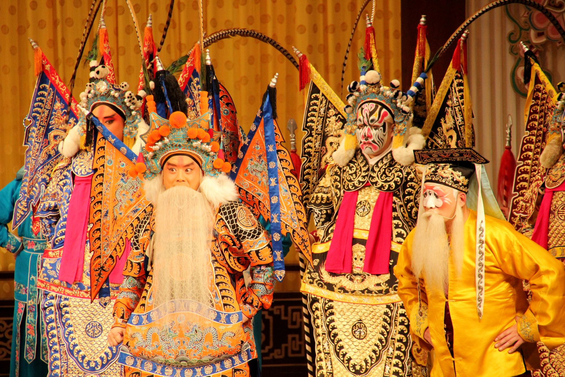 Actors perform during a Beijing opera at the Yifu Theatre in Shanghai, China.