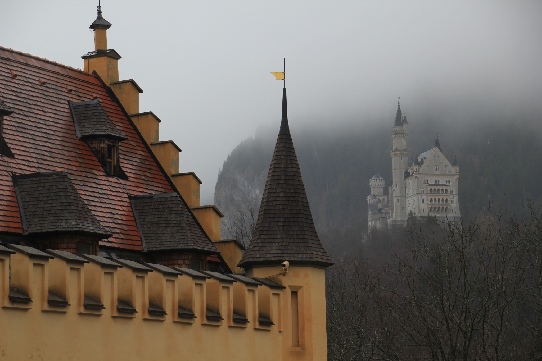 Ludwig II watched the builders' progress on Neuschwanstein with a telescope in the Music Room of Hohenschwangau.