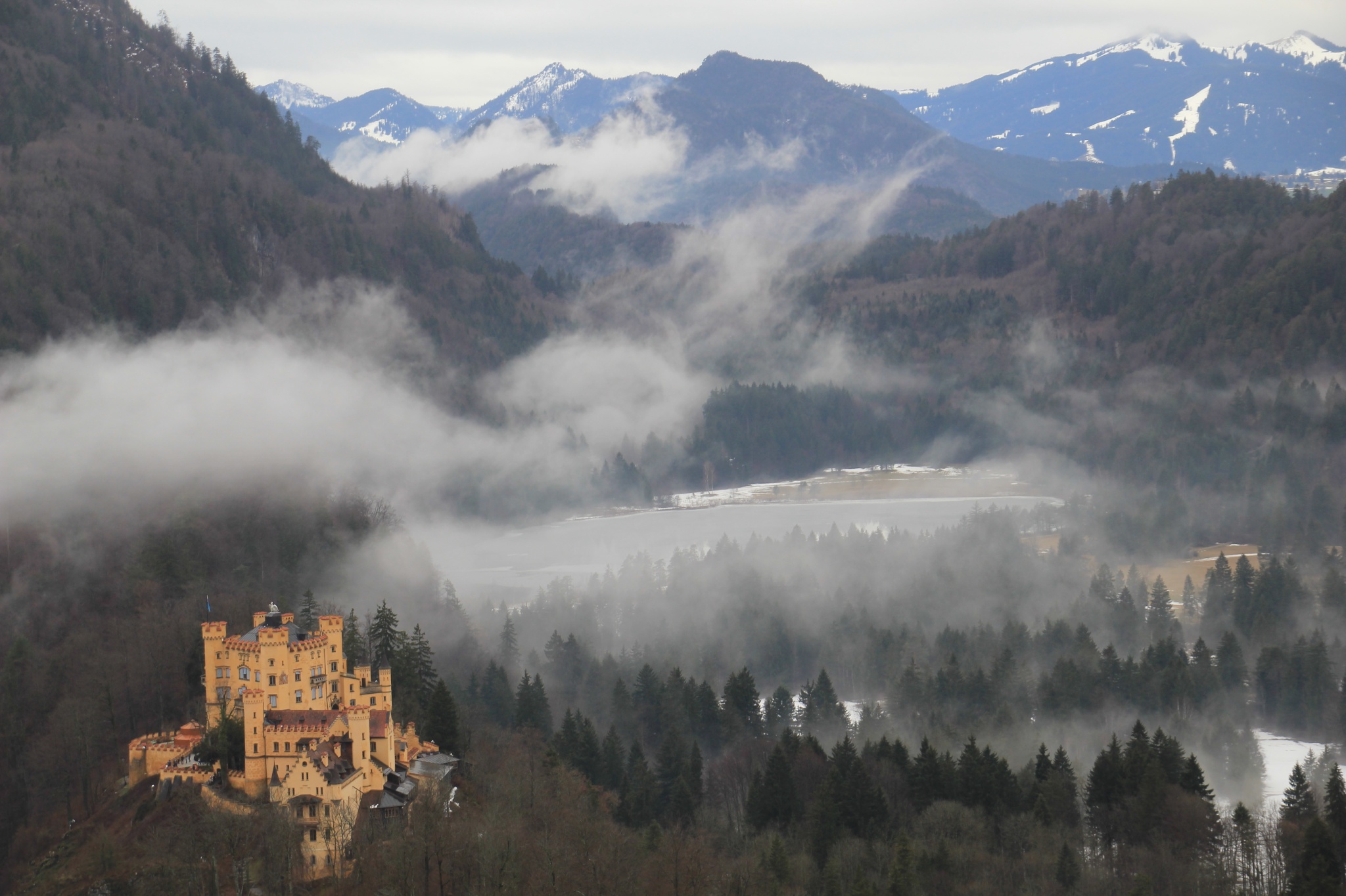 Ludwig II lived in Hohenschwangau Castle before eventually moving to fairtytale Neuschwanstein.