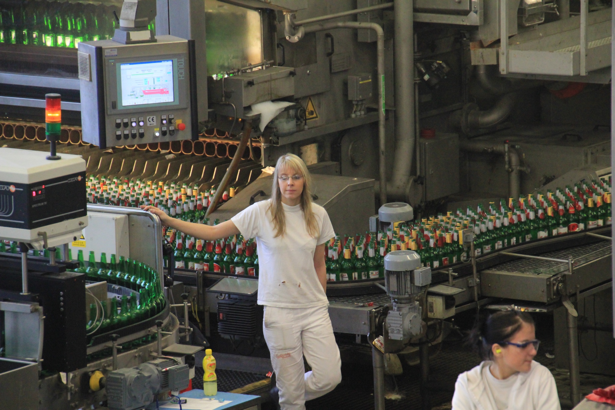 Women work Budweiser Budvar brewery in Ä?esk&eacute; BudÄ?jovice, Czech Republic.