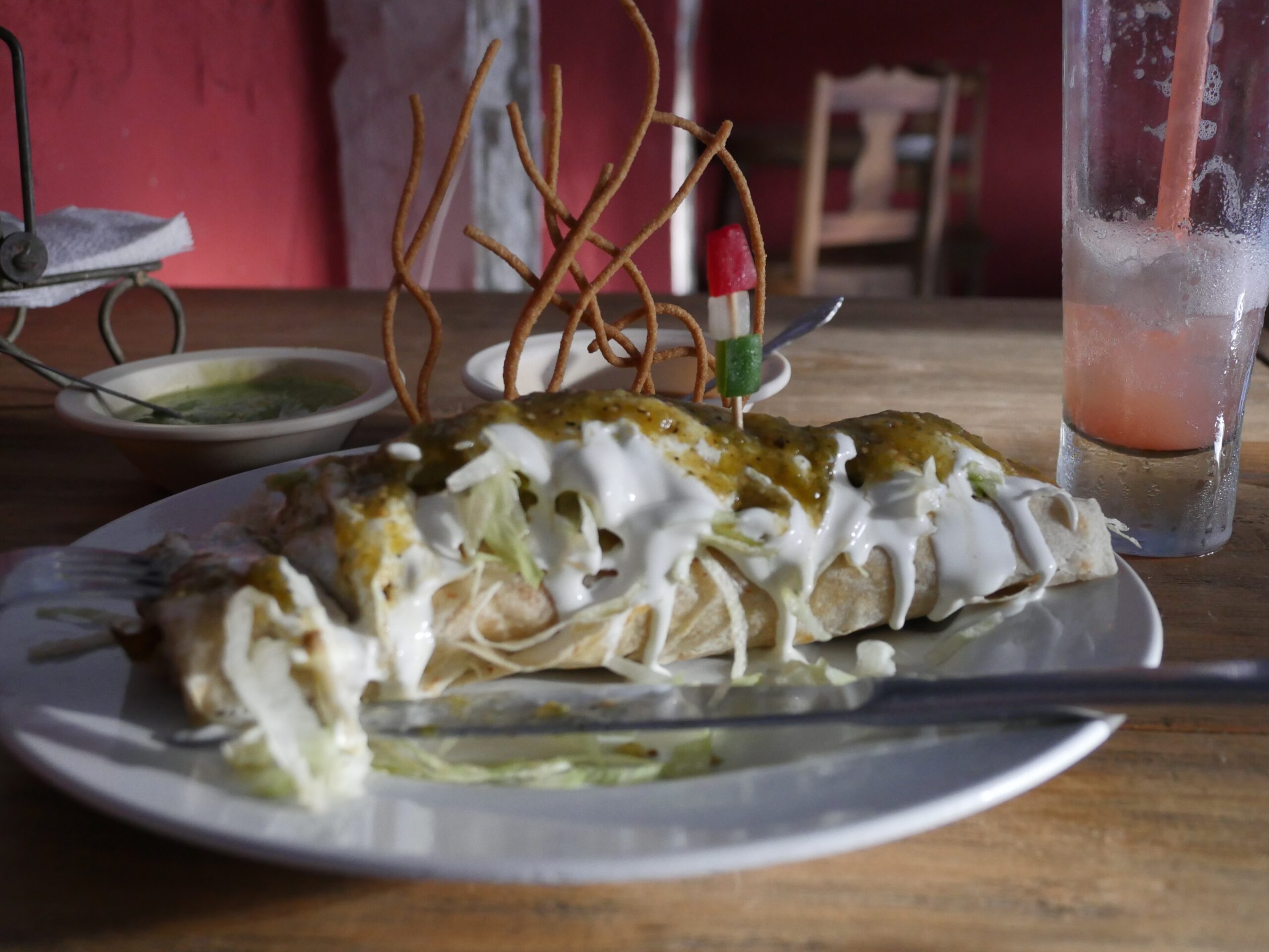 The Conato 1910 restaurant in Valladolid, Mexico serves excellent burritos.