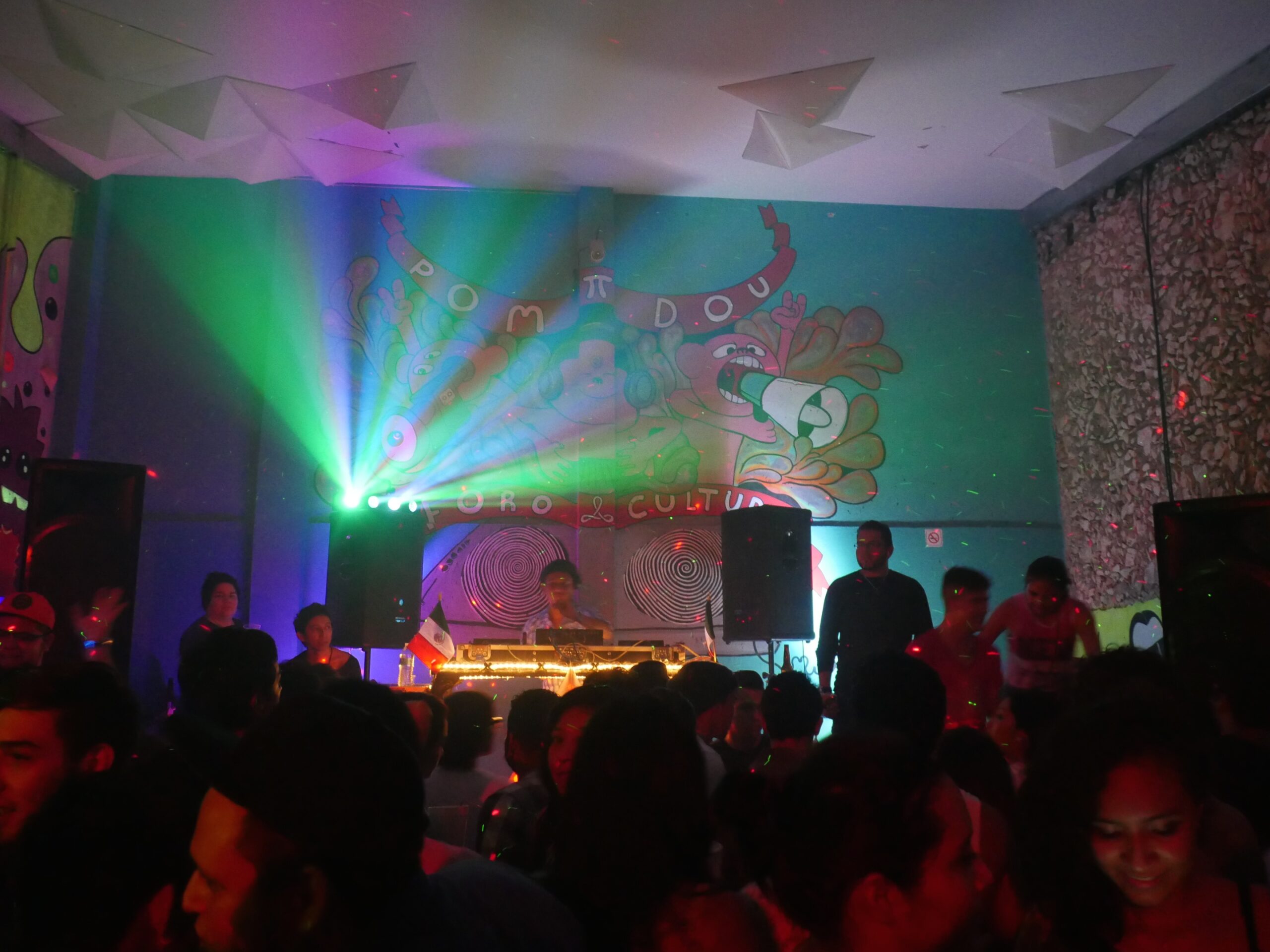 Dancers enjoy music at Casa Pompidou in Mérida, Mexico.