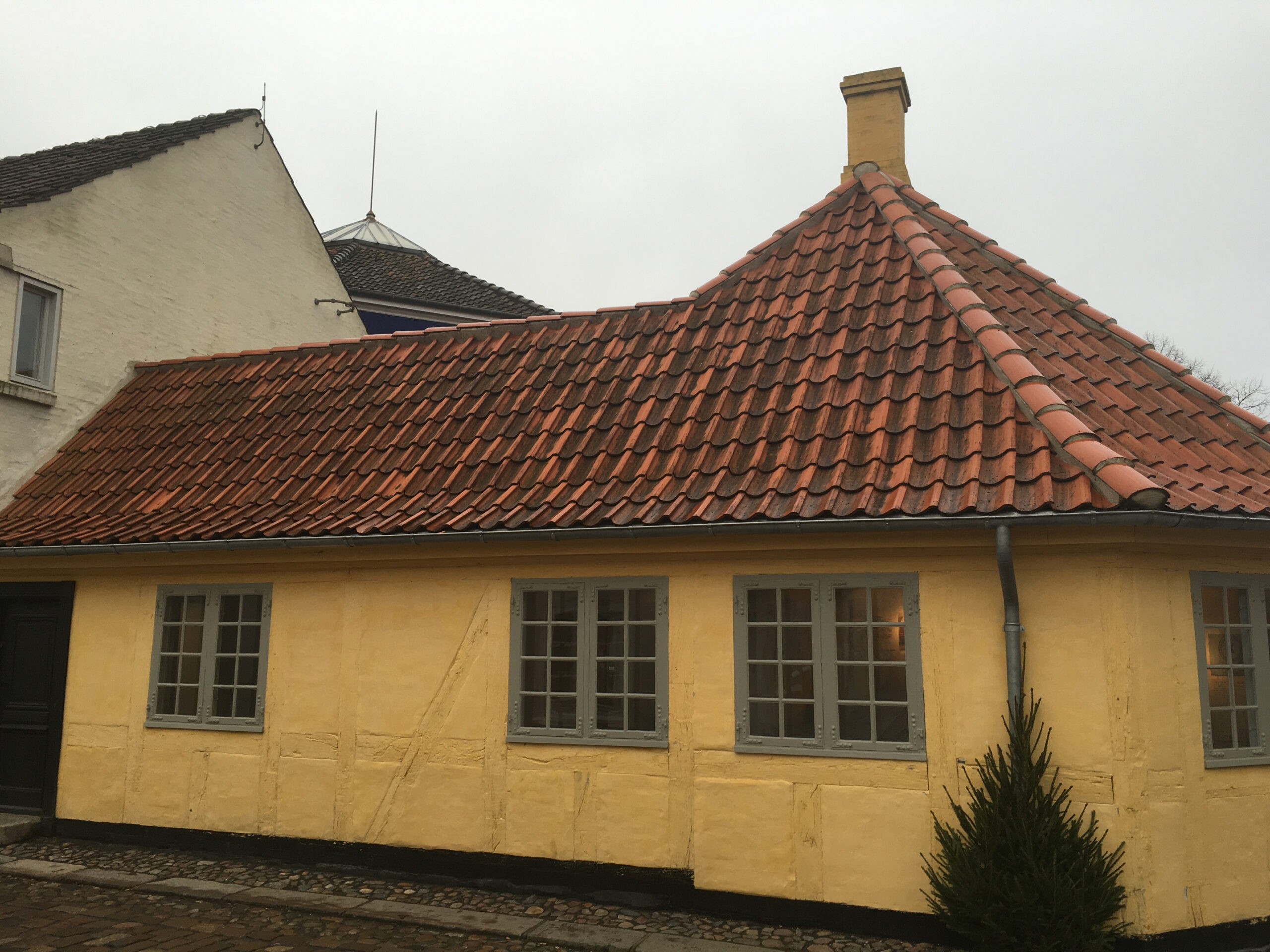 Hans Christian Anderson's house sits on R&aring;dhuspladsen Street in Odense, Denmark.
