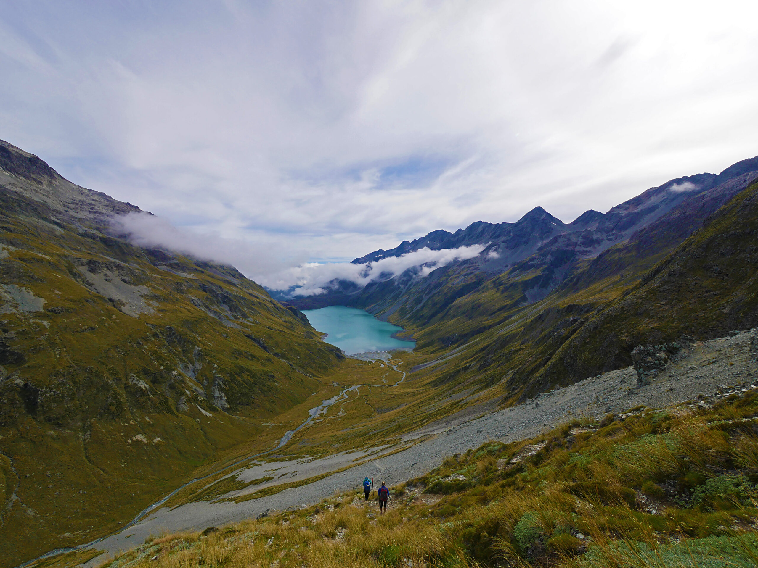 The view of Lake Constance from the top of Waiau Pass is one of the most beautiful sights in all of New Zealand.