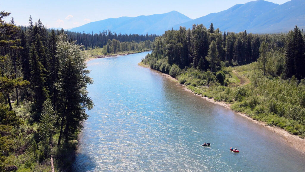 Packrafters paddle down the North Fork of the Flathead River